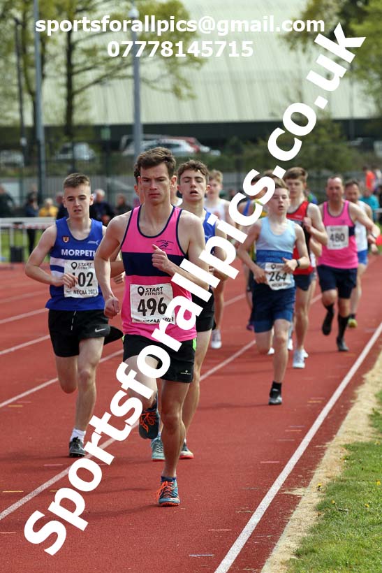 1500 metres, 2021 NECAA Middlesbrough Open Meting, Sunday, May 9th. Photo: David T. Hewitson/Sports for All Pics